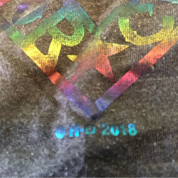 Harley Davidson Rainbow Laconia New Hampshire Grey Tshirt Womens Size Small - Picture 3 of 9